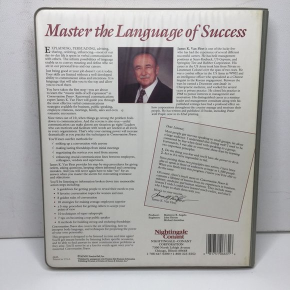Nightingale Conant Conversation Power James K. Van Fleet 6 Cassettes Audio Tapes - Picture 6 of 7